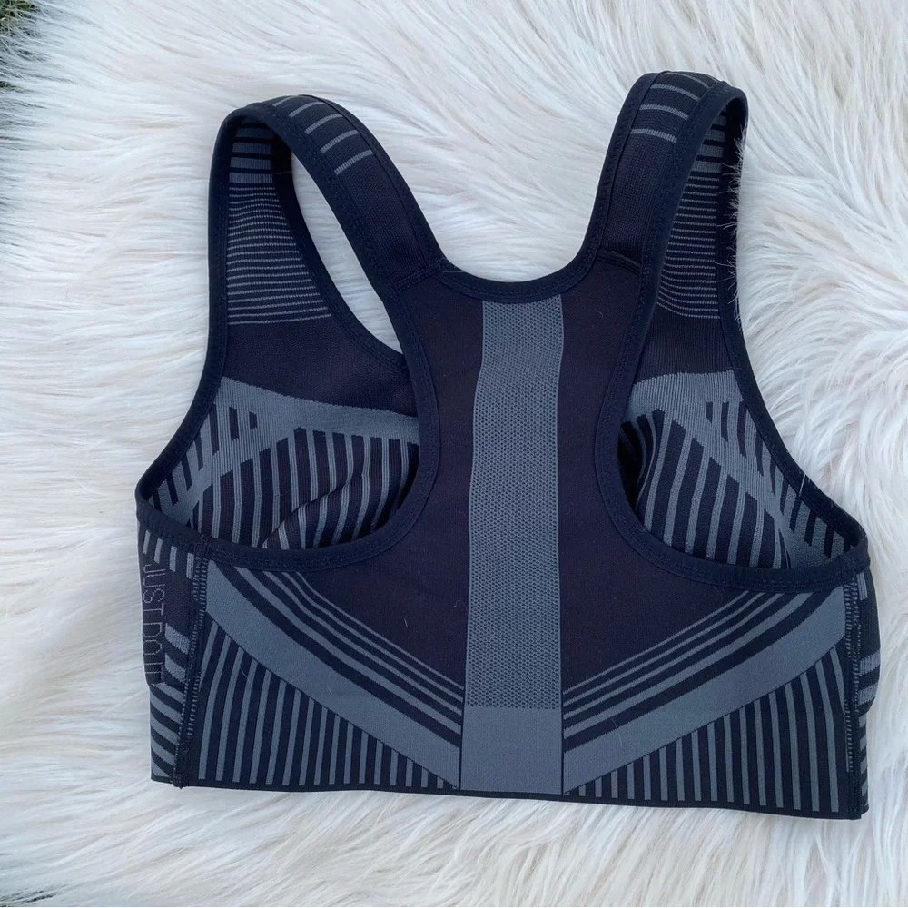 Nike black gray compression sports bra XS